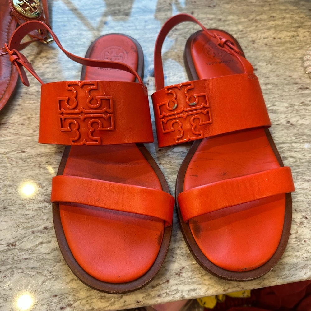 Orange Tory Burch sandals